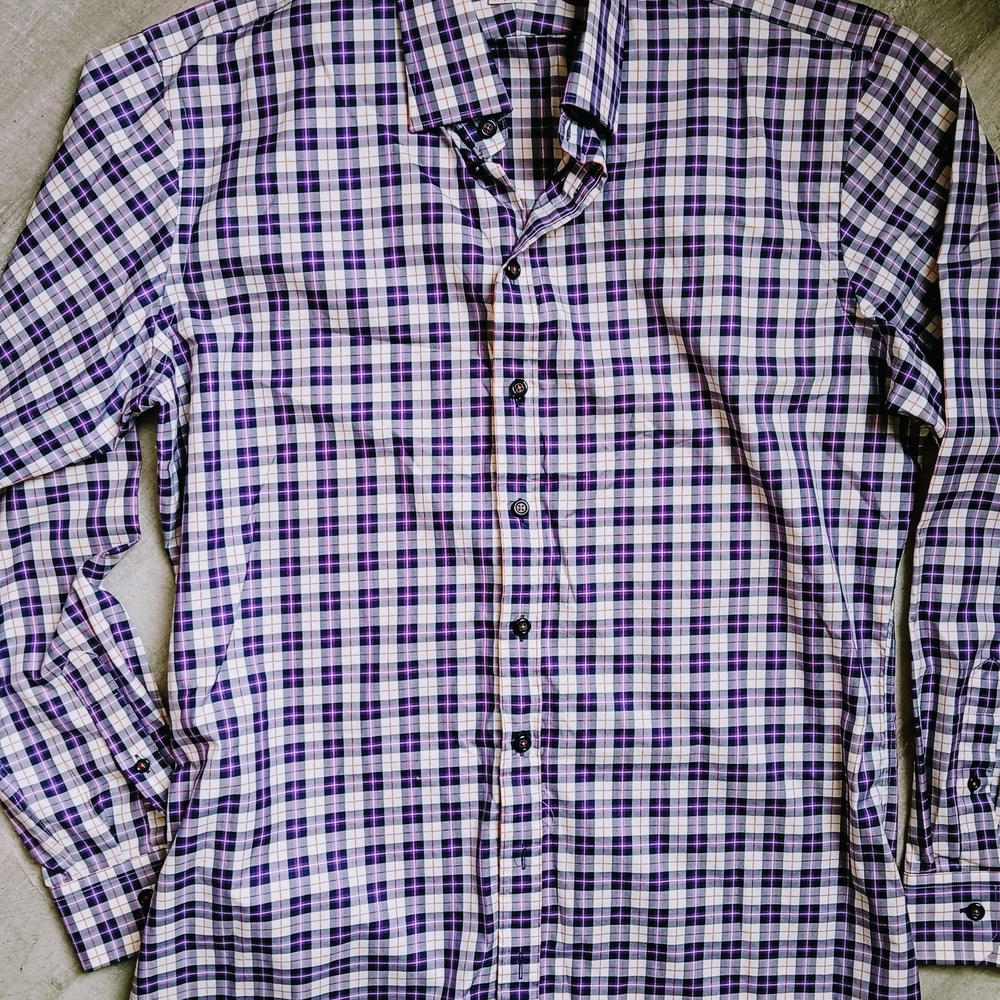 Lipson Men's Purple Checkered Shirt